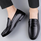 Riolio Genuine Leather Men Shoes Casual Men Loafers Breathable Office Formal Shoes Men Designer Slip on Driving Shoes Plus Size 38-46