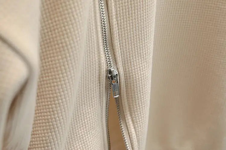 Riolio Korean Casual Sports Suit Large Size Plus Velvet Set Zipper Design Sports Sweatshirt Tying Trousers Casual Simple Two-piece Set