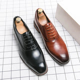 Riolio Luxury High Quality Men Shoes Fashion Casual Shoes Male Pointed Oxford Wedding Leather Dress Shoes Men Gentleman Office Shoes