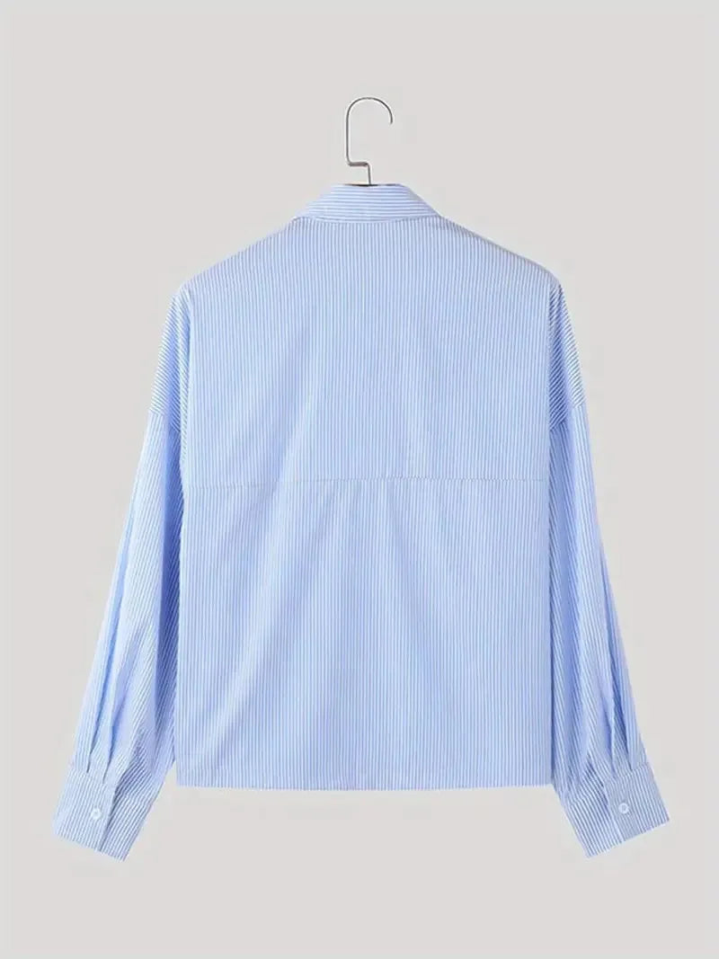 Riolio  New Japanese Trendy Men Shirts Light Luxury Textured Lapel Striped Long Sleeve Cardigan Tops Leisure Premium Loose Blouse M-2XL