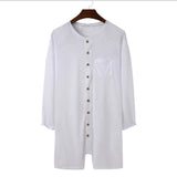 Riolio Sexy Pajamas Jumpsuit Men Solid Color Tight O Neck Long Sleeve T Shirt and Shorts New One-piece Buttons Home Clothes