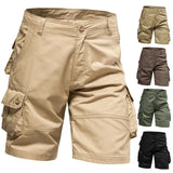 Riolio Men's Shorts Loose Large Size Multi-Pocket Overalls Summer Cotton Comfortable Nickel Pants Outdoor Casual Sports Beach Pants