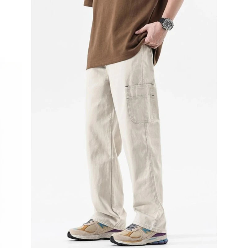 Riolio American High Street Work Pants Spring Autumn New Men's Trousers Straight Japanese Fashion Trend Retro Casual Work Pants Chic