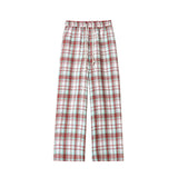 Riolio Summer Casual Pants Men Oversized Retro Plaid Pants Men Streetwear Hip-hop Loose Wide Leg Pants Mens Trousers Plus Size 5XL
