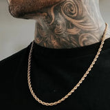 Riolio Rope Chain Necklace Men Classic New Handmade Stainless Steel Twisted Link Chain Necklace For Men Jewelry Gift