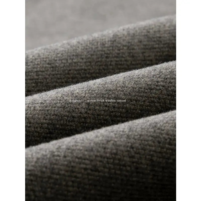 Riolio Simple Button Wooolen Coat Casual Wool Suit Jacket Men's Autumn Winter American High-end Business Casual Thick Wool Suit Top