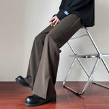 Riolio Brown Black Suit Pants Men Slim Fit Social Mens Dress Pants Korean Loose Straight Casual Pants Mens Office Formal Trousers S-3XL