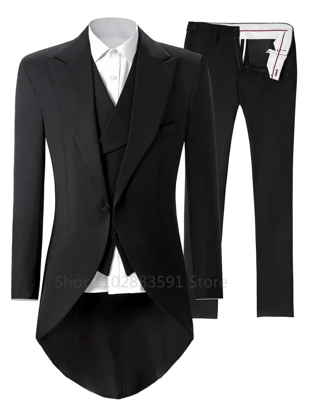 Riolio Men's Suits 3 Pieces Slim Fit Suit Formal Business Groom Wear Wedding Tuxedos Blazer Jacket Vest Pants Set Costume Homme Mariage