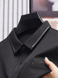 Riolio Men's New Polo Shirt Seamless Premium Luxury Cool Fabric Business Casual Golf Slim Fit Blouse Collar T-shirt