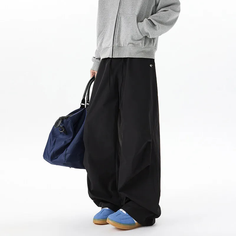 Riolio New Spring Men Pants Casual Loose Wide Leg Trousers fashion Comfort Fit Floor Sweeping Long Drop Pants Relaxed Streetwear