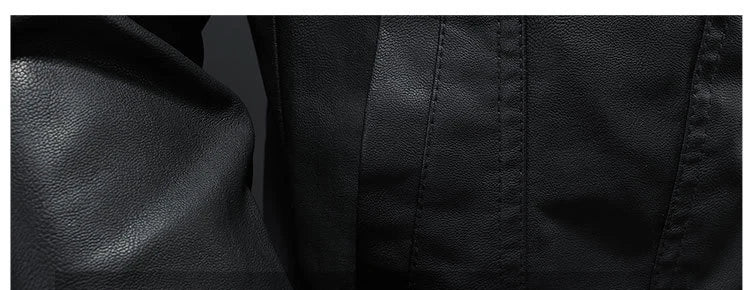 Riolio Men's lapel leather jacket autumn oversized slim motorcycle riding suit winter thickened PU leather waterproof work clothes