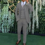 Riolio prom outfits for guys Men's Slim-fit Three-piece Suit,Three-piece Set of Vest, Blazer and Trousers, Ideal for Weddings, Business and Formal Occasions