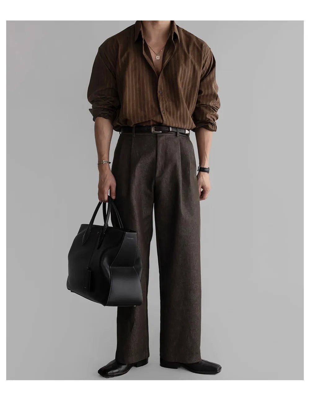 Riolio New Korean Fashion Men Shirts Light Luxury Textured Business Striped Long Sleeve Cardigan Tops Leisure High Quality Blouse M-2XL