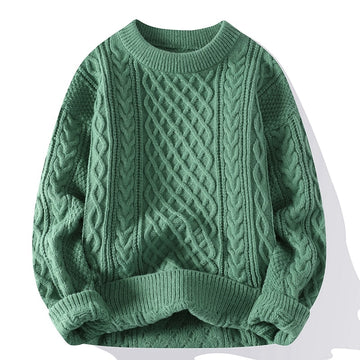 Vintage Sweaters Men Crewneck Sweater Men Pullover Jumpers Green Fashion Clothing Autumn Winter Tops Men Knitted Sweatshirts