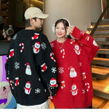 Riolio Oversize Ugly Christmas Sweater Korean Santa Claus Knitwear Sweater Male Loose  Winter Versatile Couple Pullovers Man Clothes