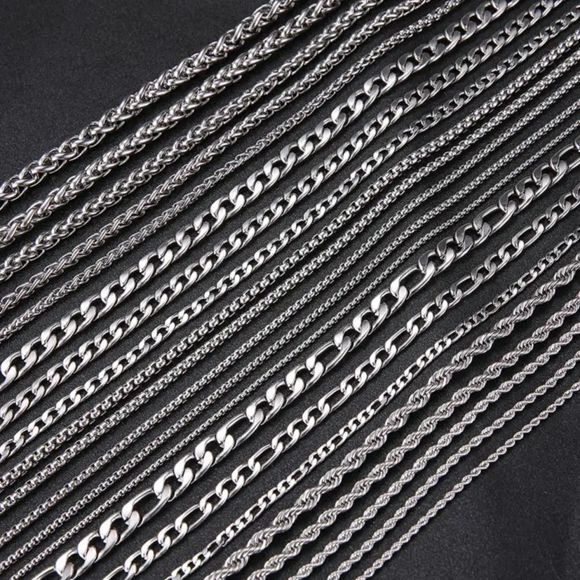 Riolio My Shape Basic Cuban Chain Necklaces for Men Women Punk Figaro Box Curb Chain Chokers Lobster Clasp Fashion Male Jewelry Collar