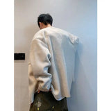 Riolio Hong Kong Style Retro Coat Versatile Solid Color Lamb Fur Plus Velvet Shirt Fashion High-end Autumn Winter Loose Fleece Jacket