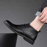 Riolio WELL DRESSED MEN High Gang Men's Leather Shoes Luxury and High-quality Brand Party Outdoor Motorcycle Daily Office Versatile Men's Leather Shoes