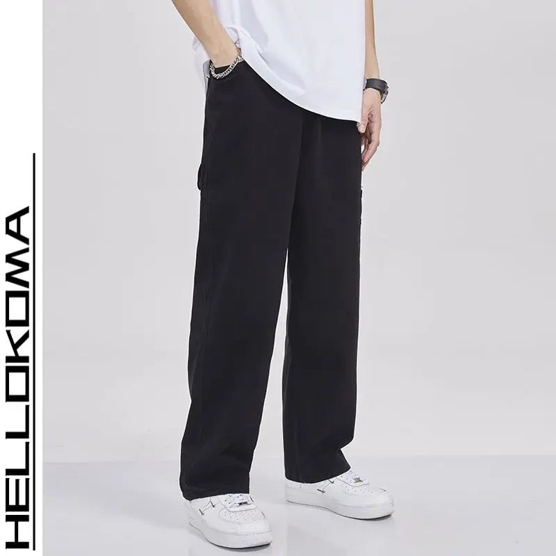 Riolio American High Street Work Pants Spring Autumn New Men's Trousers Straight Japanese Fashion Trend Retro Casual Work Pants Chic