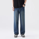Riolio Blue Baggy Jeans Men Fashion Casual Retro Straight Jeans Men Streetwear Hip-hop Loose Vintage Jeans Mens Denim Trousers M-3XL