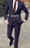 Riolio Men's Suit   Handsome Casual 2 Piece Suit For Men Wedding Tuxedos Notched Lapel Groomsmen  Business  Prom Blazer