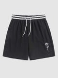 Riolio Tracksuit Suits for Men Rose Embroidered Short Sleeves Baseball Shirt with Shorts Set Streetwear Two Pieces Set Z5090448