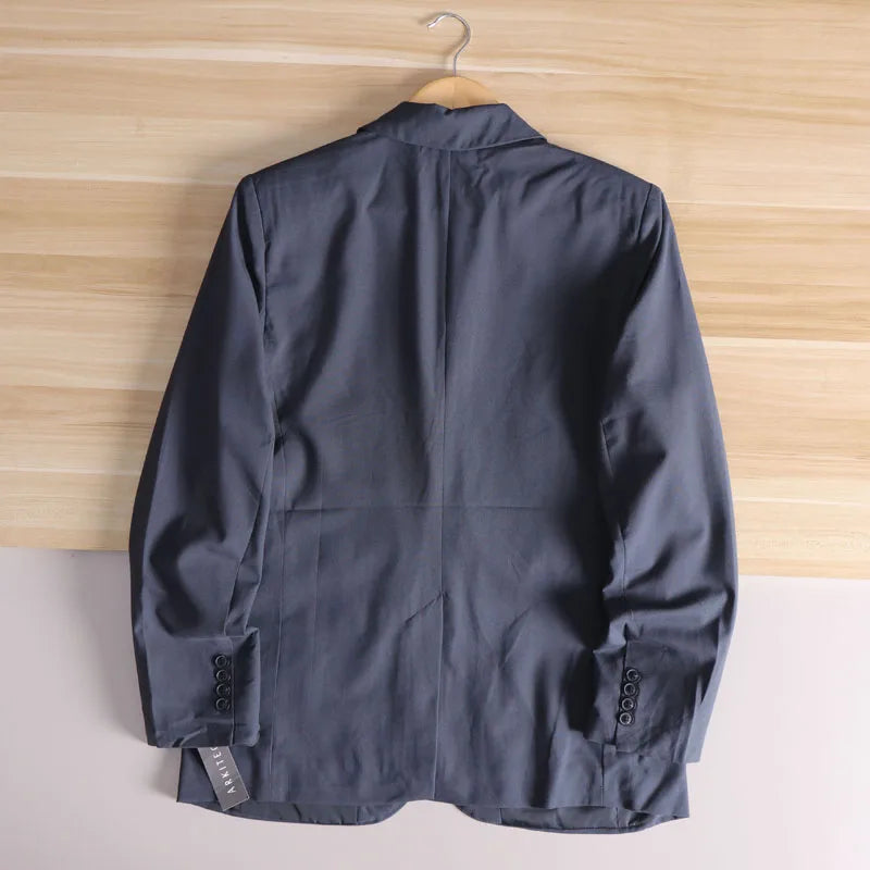 Riolio  Silk Casual Single-Breasted Men's Suit Jaet Breathable Two-Button Spring Faion Ci Sle Thin Spring Season