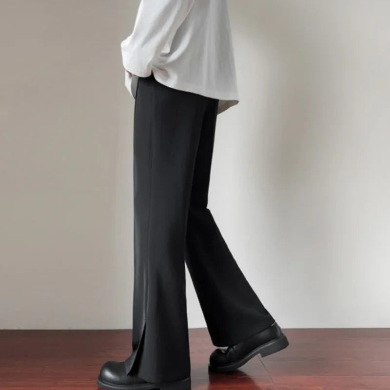 Riolio Brown Black Suit Pants Men Slim Fit Social Mens Dress Pants Korean Loose Straight Casual Pants Mens Office Formal Trousers S-3XL