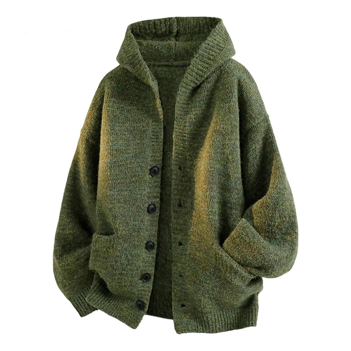 Riolio American-style autumn/winter streetwear unisex trendy hooded knit sweaters for couples with loose-fit retro Harajuku casual tops
