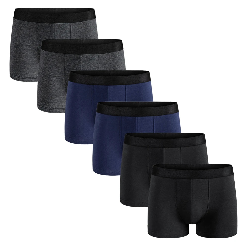 Riolio 6pcs Pack Men Panties Cotton Underwear Male Brand Boxer And Underpants For Homme Luxury Set Shorts Box Slip Kit