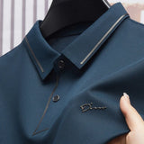 Riolio Men's New Polo Shirt Seamless Premium Luxury Cool Fabric Business Casual Golf Slim Fit Blouse Collar T-shirt