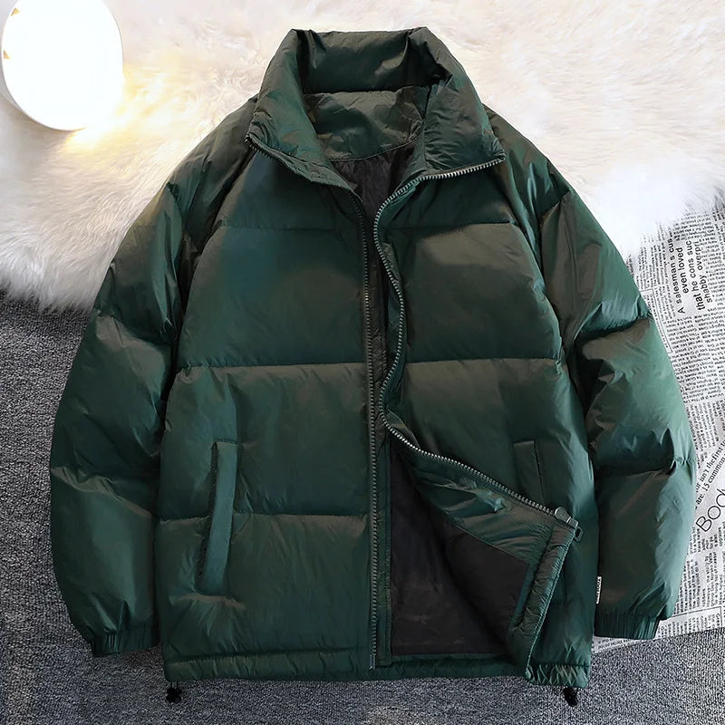 Riolio Comfortable Coat Men's Parkas Winter  Down Cotton Jacket High Quality New Solid Color Casual Youth Warm Full Zipper Top