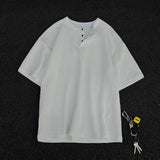 Riolio Summer Short Sleeved T-shirt Men White Checkered T Shirt Men Streetwear Korean Loose Round Neck T Shirt Mens Top Large Size 4XL