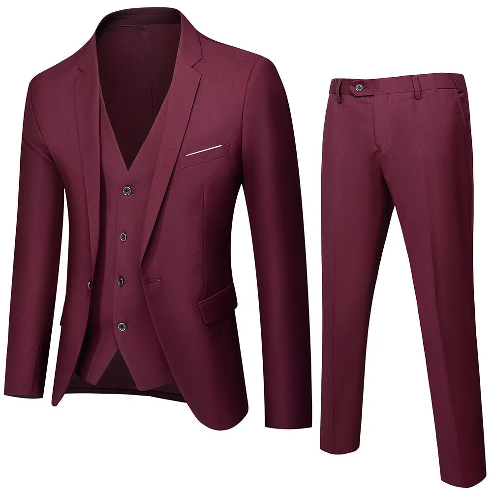 Riolio Men Suits For Wedding Business 2 Pieces Elegant Blazers  Sets Formal Full Ternos Marriage Clothes Pants Jackets Luxury Costume