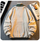 Riolio Korean Casual Heavy Half Zipper Sweatshirt Fleece Jacket Men Autumn Winter Warmth Thicken Men Aesthetic Academy Chic Streetwear