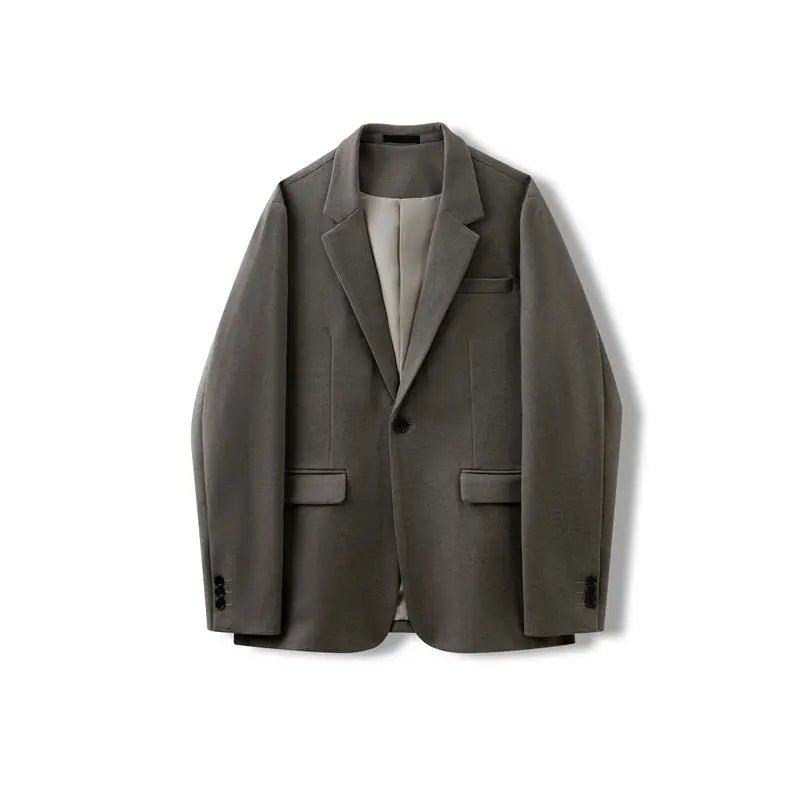 Riolio Simple Button Wooolen Coat Casual Wool Suit Jacket Men's Autumn Winter American High-end Business Casual Thick Wool Suit Top