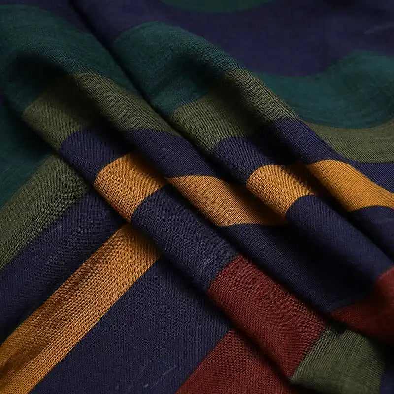 Riolio Men's Muslim Long Sleeve Cotton Striped Robes Islamic Arabian Kaftan Suit Middle East Dubai Abaya Retro Spring Clothing 2025 New