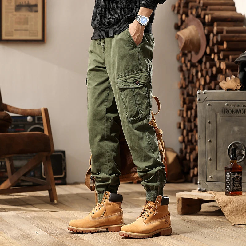 Riolio Fashion High Quality Slim Casual Tactical Cargo Pants Male Streetwear Harajuku Joggers Men Trousers Tooling Pants Outdoor Pants