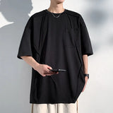 Riolio Summer Short Sleeved T-shirt Men Black White Casual T Shirt Streetwear Hip-hop Loose Round Neck Tshirt Mens Top Plus Size 4XL