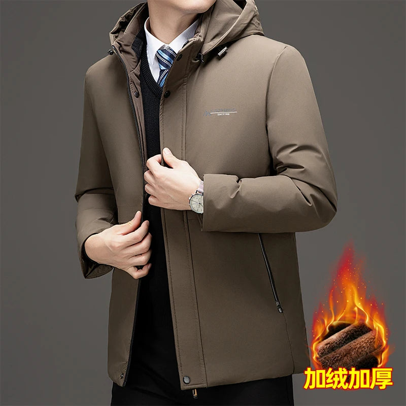 Riolio Trendy Coats Hooded Men Warm Parkas Male Brand High Quality New Cotton-Padded Puffer Jacket Male Winter Thick Windproof Parkas