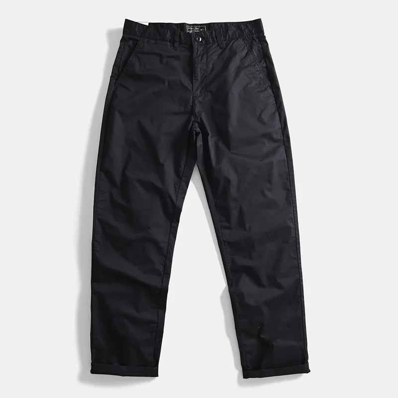 Riolio Casual Pants Men Solid Vintage Fashion Spring Autumn Harajuku Japanese Style All-match Straight Trousers New Pockets High Street