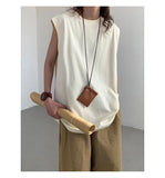 Riolio Summer Men Trendy Casual Streetwear Oversized Sleeveless T-shirt Youth Y2K Hip Hop Cotton Tank Tops Sports Basketball Vest