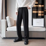 Riolio Wide Leg Gray Baggy Men's Summer Pants Tailoring Chinese Homme Dress Slacks Spring Clothes Male Suit Trousers Formal Designer Up