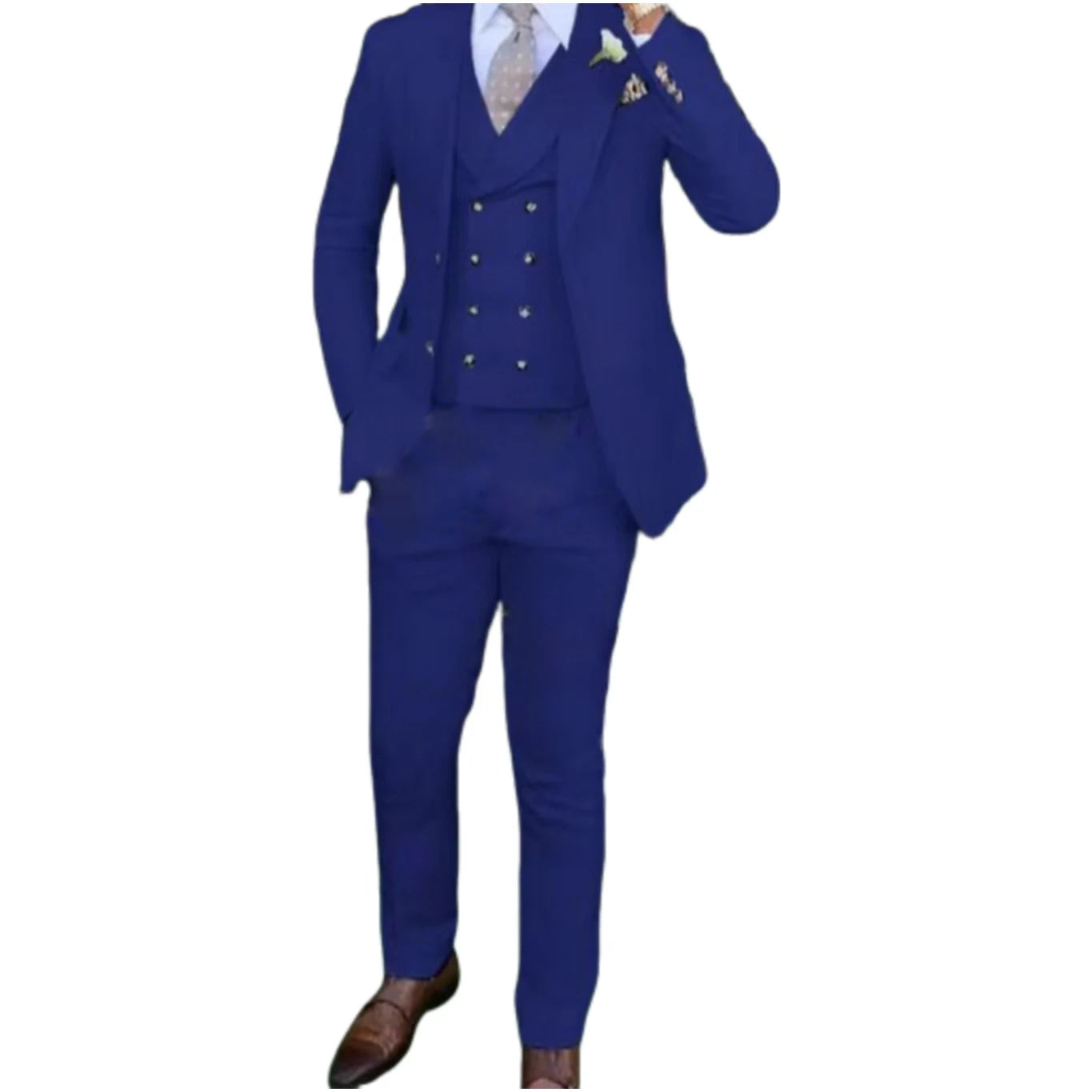 Riolio prom outfits for guys Men's Slim-fit Three-piece Suit,Three-piece Set of Vest, Blazer and Trousers, Ideal for Weddings, Business and Formal Occasions