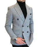 Riolio Formal New Burgundy Red Grey Lapel Tux Men Slim Fit Suits Coat Jacket Custom Made For Wendding Party Woolen cloth