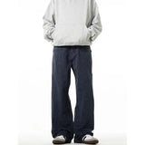 Riolio Men's Jeans High Waist Vintage 2000s Straight Baggy Denim Pants Streetwear Y2K American Style Fashion Wide Leg Denim Trous