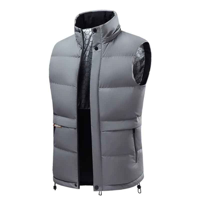 Riolio Men's Hooded Loose Solid Color Warm Vest Male Version Camisole Jacket Graphene Cotton Vest Autumn Winter Quality Men's Vest