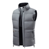 Riolio Men's Hooded Loose Solid Color Warm Vest Male Version Camisole Jacket Graphene Cotton Vest Autumn Winter Quality Men's Vest