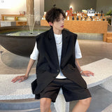 Riolio Mens Summer Sleeveless Jacket Casual Vest Suit Collar Loose Lightweight Outdoor Streetwear Breathable Top Clothing Male Fashion