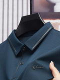 Riolio Men's New Polo Shirt Seamless Premium Luxury Cool Fabric Business Casual Golf Slim Fit Blouse Collar T-shirt